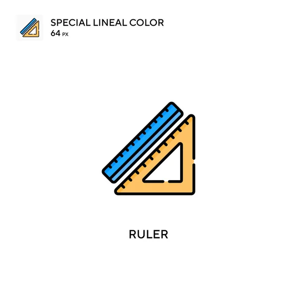 Ruler Special Lineal Color Vector Icon 비즈니스 프로젝트를 통치자 아이콘 — 스톡 벡터