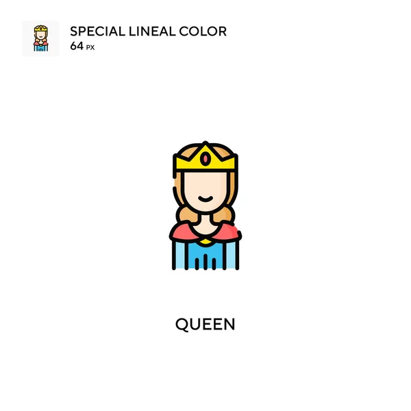 Królowa Specjalna Ikona Wektora Koloru Liniowego Ikony Królowej Dla Twojego — Wektor stockowy
