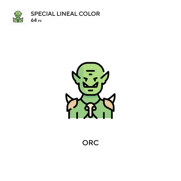 Ορκ Ειδικό Γραμμικό Εικονίδιο Διανύσματος Χρωμάτων Εικονίδια Orc Για Την — Διανυσματικό Αρχείο