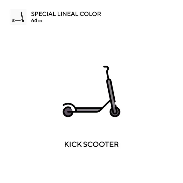 Hulajnoga Kick Specjalna Ikona Wektora Koloru Linii Kick Ikony Skuter — Wektor stockowy