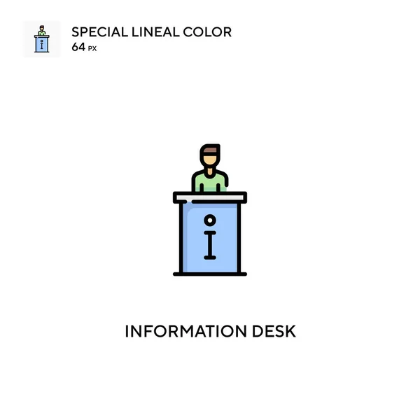 Bureau Information Spécial Lineal Icône Vectorielle Couleur Icônes Bureau Information — Image vectorielle