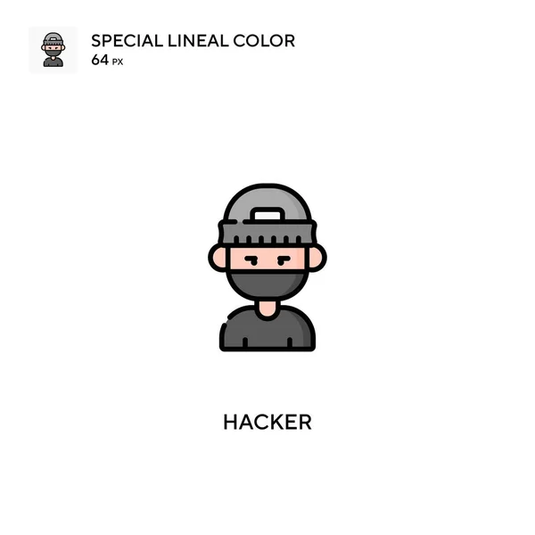Хакер Спеціальний Лінійний Колір Вектор Значок Іконки Хакерів Вашого Бізнес — стоковий вектор