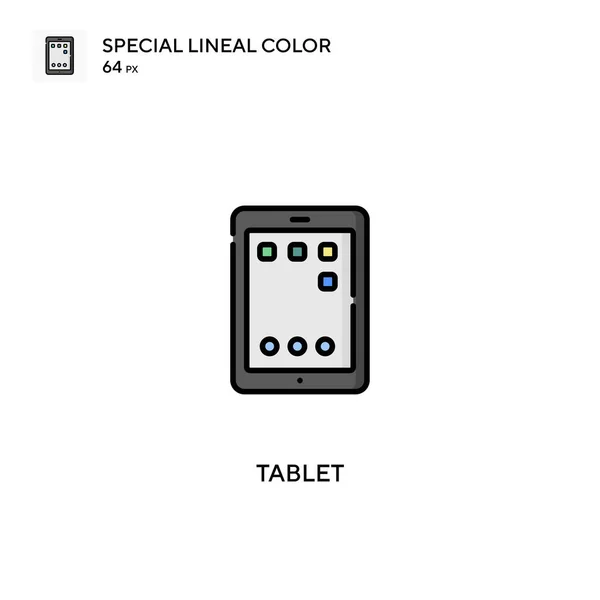 Tableta Icono Especial Vector Color Lineal Iconos Tableta Para Proyecto — Vector de stock