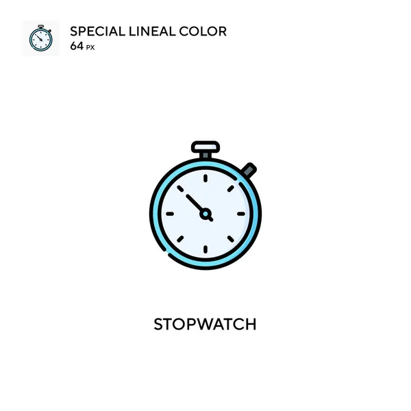 停止观看特殊的线形彩色矢量图标 为您的商业项目设置秒表图标 — 图库矢量图片