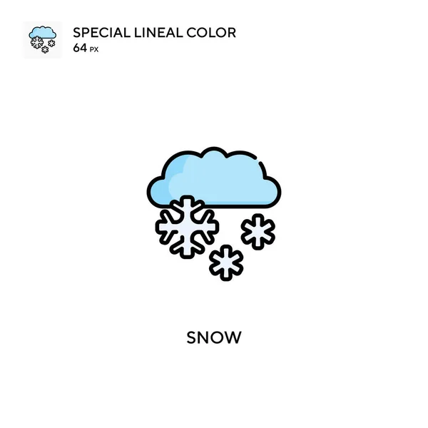 Χιόνι Ειδική Lineal Χρώμα Διάνυσμα Εικονίδιο Χιονισμένα Εικονίδια Για Την — Διανυσματικό Αρχείο
