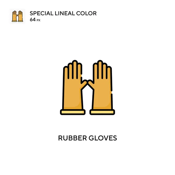 Rubber Gloves Special Lineal Color Vector Icon Rubber Gloves Icons — Stock Vector