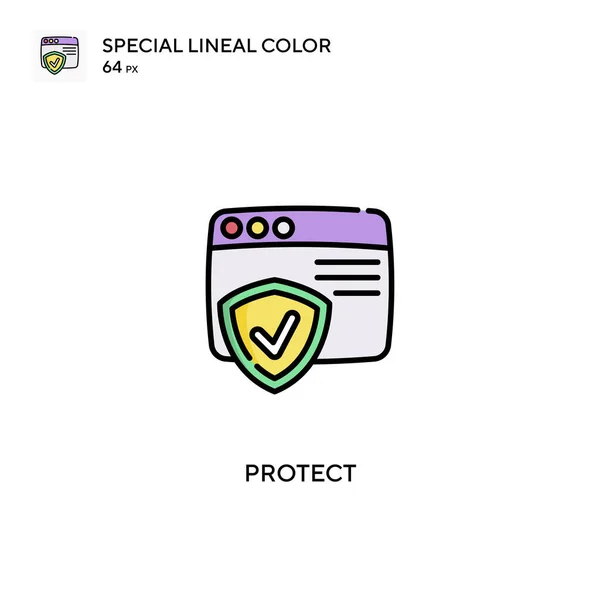 Proteger Icono Especial Vector Color Lineal Proteja Iconos Para Proyecto — Vector de stock