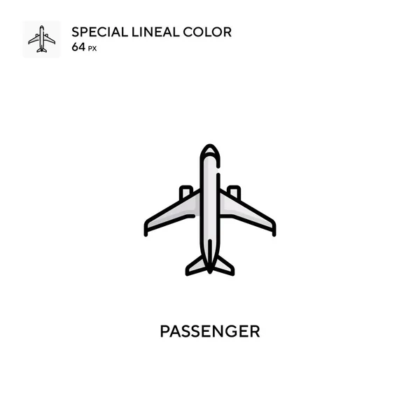 Passager Icône Vectorielle Couleur Linéaire Spéciale Icônes Passagers Pour Votre — Image vectorielle
