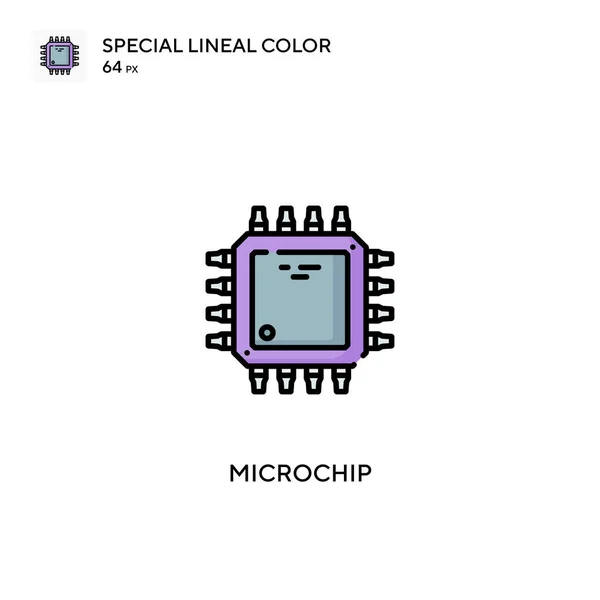 Microchip Speciale Lijnkleur Vector Icoon Microchip Iconen Voor Business Project — Stockvector