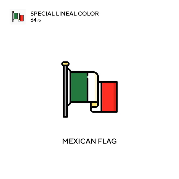 Bandera Mexicana Icono Especial Vector Color Lineal Iconos Bandera Mexicana — Vector de stock