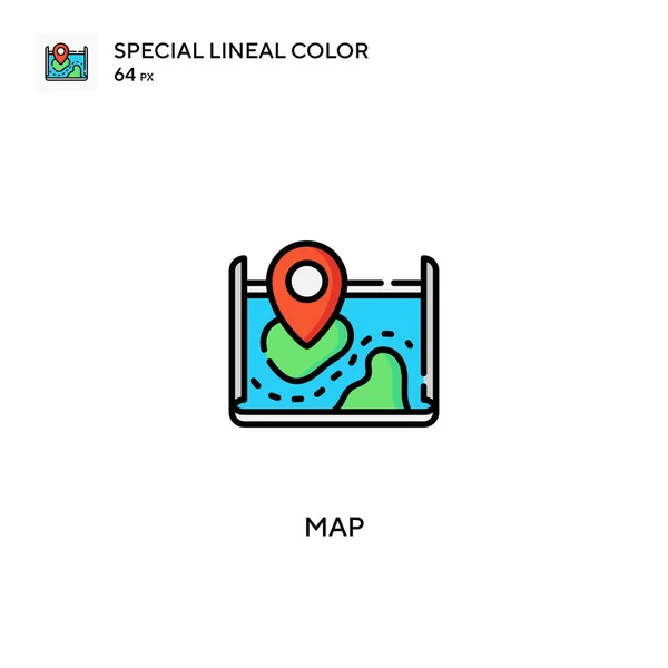 Χάρτης Ειδικό Γραμμικό Εικονίδιο Διανύσματος Χρωμάτων Εικονίδια Χάρτη Για Επιχειρηματικό — Διανυσματικό Αρχείο