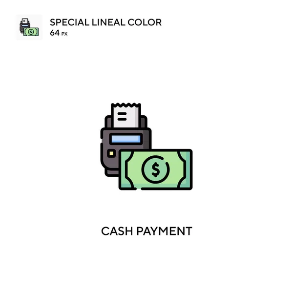 现金付款特殊线形彩色矢量图标 为您的商业项目支付现金图标 — 图库矢量图片