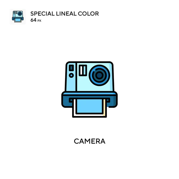 Camera Speciale Lijnkleur Vector Pictogram Camera Iconen Voor Business Project — Stockvector