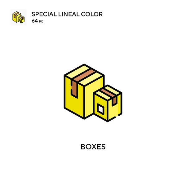 Cajas Icono Especial Vector Color Lineal Cajas Iconos Para Proyecto — Vector de stock