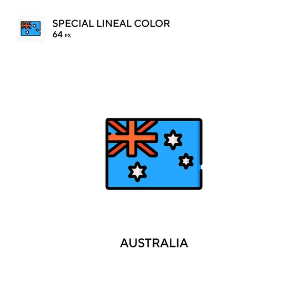 澳大利亚特殊线形彩色矢量图标 澳大利亚是你的商业项目的典范 — 图库矢量图片