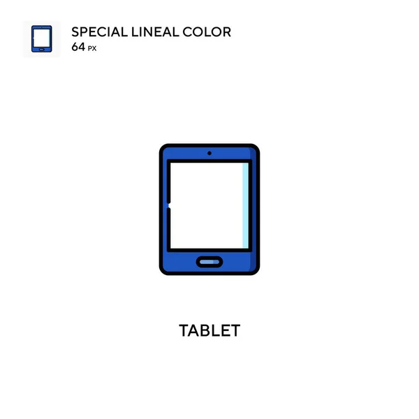 Tablet Special Lineal Color Vector Icon 비즈니스 프로젝트용 태블릿 아이콘 — 스톡 벡터