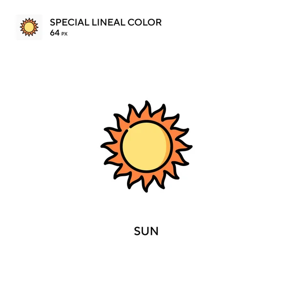 Sol Icono Especial Vector Color Lineal Iconos Sol Para Proyecto — Vector de stock