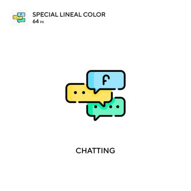 Özel doğrusal renk vektörü simgesi sohbet ediliyor. İş projeniz için sohbet simgeleri