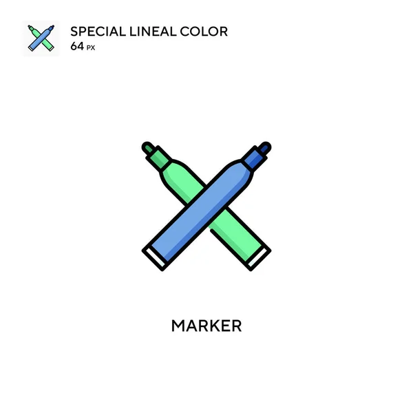Marker Special Lineal Color Vector Icon Marker Icons Your Business — Stock Vector