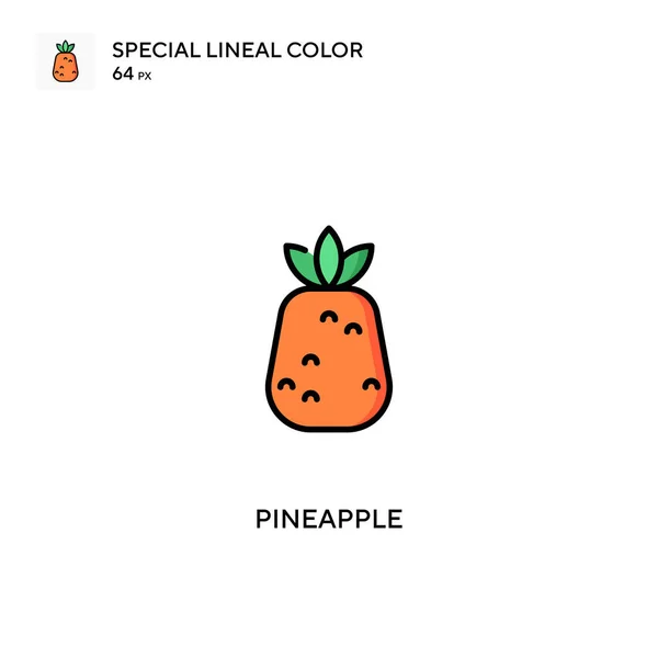 菠萝特殊线形彩色矢量图标 菠萝图标为您的商业项目 — 图库矢量图片