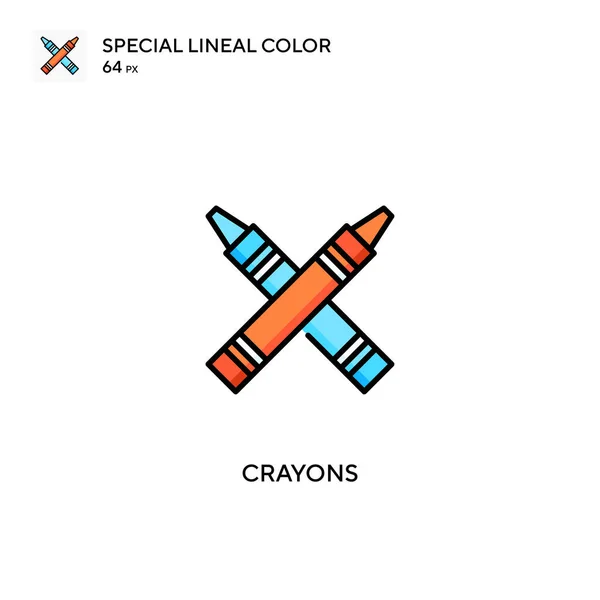 Crayones Icono Especial Vector Color Lineal Iconos Lápices Colores Para — Archivo Imágenes Vectoriales