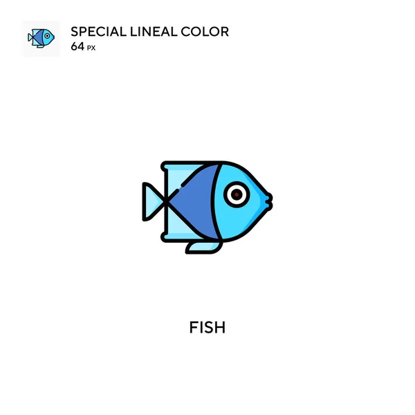 Fish Especial Icono Vector Color Lineal Iconos Pescado Para Proyecto — Vector de stock