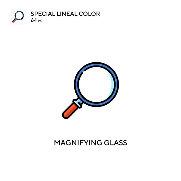 Magnifying Glass Special Lineal Color Vector Icon Magnifying Glass Icons — Stock Vector