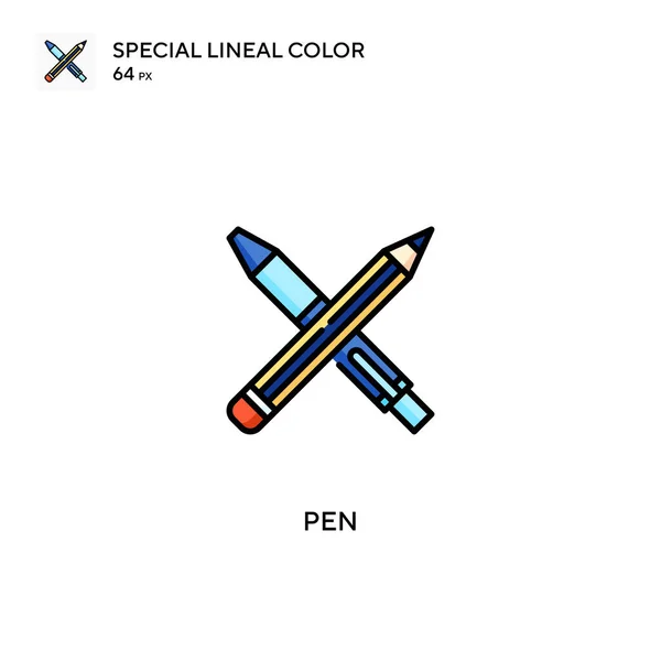Pen Especial Icono Vector Color Lineal Iconos Lápiz Para Proyecto — Vector de stock