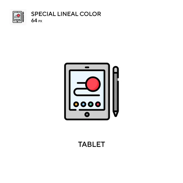 Tablet Speciale Lijnkleur Vector Pictogram Tabletpictogrammen Voor Bedrijfsproject — Stockvector