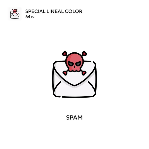 Spam Special Linjal Färg Vektor Ikon Spam Ikoner För Ditt — Stock vektor