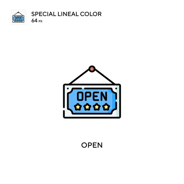 Abrir Icono Especial Vector Color Lineal Iconos Abiertos Para Proyecto — Vector de stock