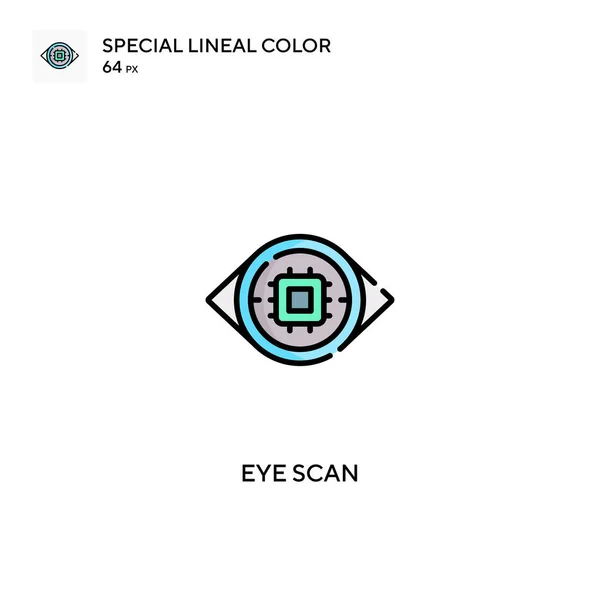 Varredura Ocular Ícone Vetorial Cor Linear Especial Ícones Varredura Olhos — Vetor de Stock