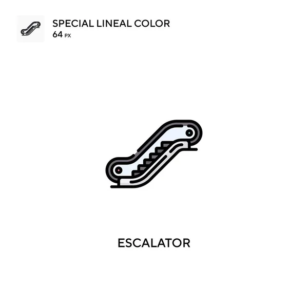 Escalera Icono Especial Vector Color Lineal Iconos Escaleras Mecánicas Para — Vector de stock