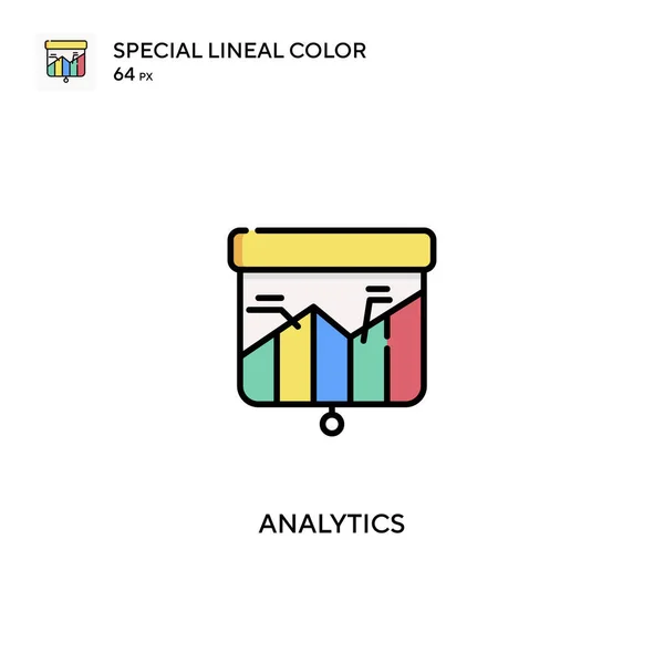 Analytics Speciale Lijnkleur Vector Icoon Analytics Iconen Voor Bedrijfsproject — Stockvector