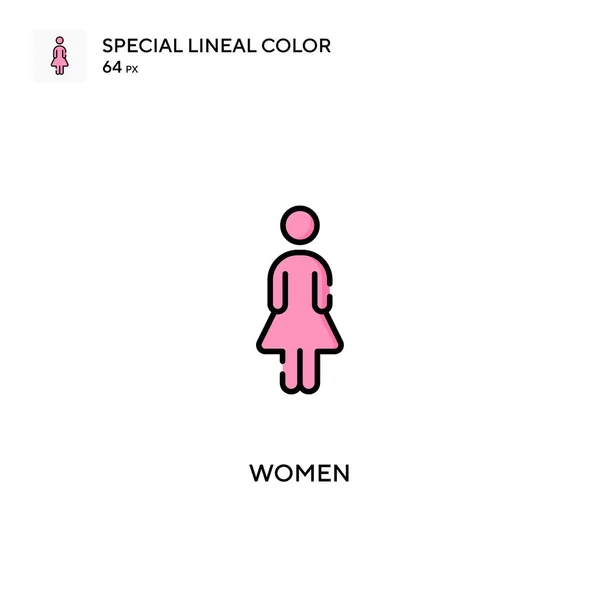Kadınlar Özel Doğrusal Renk Vektörü Ikonu Projeniz Için Kadın Simgeleri — Stok Vektör