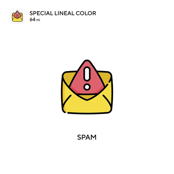 Spam Icône Vectorielle Couleur Linéaire Spéciale Icônes Spam Pour Votre — Image vectorielle