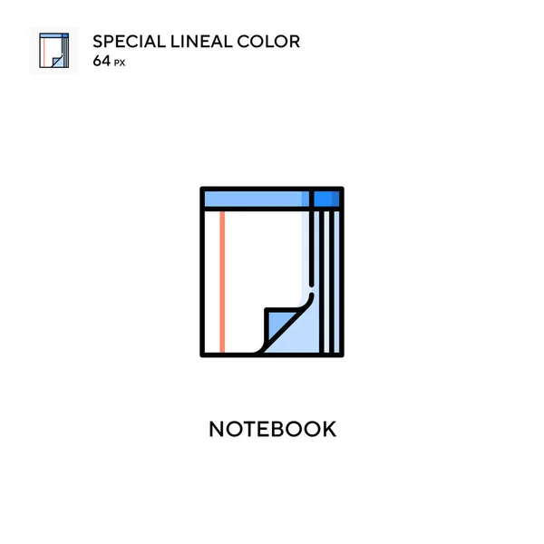 Notebook Special Lineal Color Vector Icon Ikony Sešitu Pro Váš — Stockový vektor