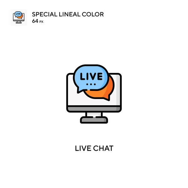 Live Chat Speciální Lineární Barevný Vektor Ikona Ikony Živého Chatu — Stockový vektor
