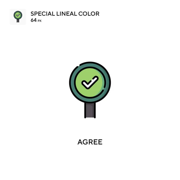 同意特殊线形彩色矢量图标 为您的商业项目商定图标 — 图库矢量图片