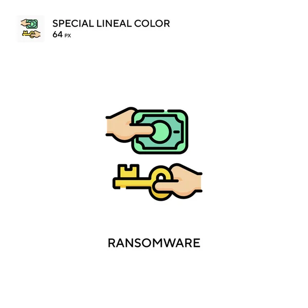 Ransomware Специальный Линейный Вектор Цвета Значок Значки Ransomware Вашего Бизнес — стоковый вектор
