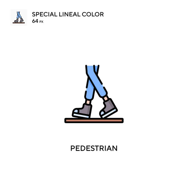 歩行者専用の線型カラーベクトルアイコン あなたのビジネスプロジェクトの歩行者アイコン — ストックベクタ