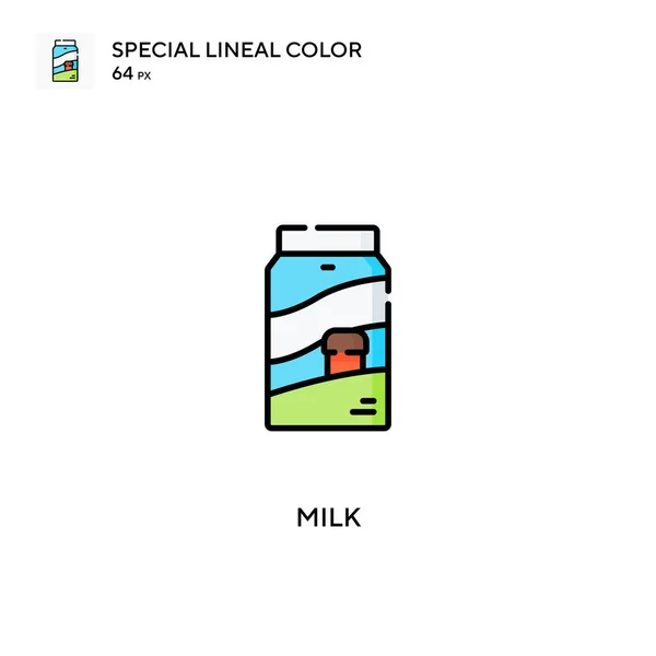 ミルク特殊線型カラーベクトルアイコン あなたのビジネスプロジェクトのためのミルクアイコン — ストックベクタ