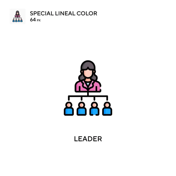 Leader Special Lineal Color Vector Icon Leader Icons Your Business — Stock Vector