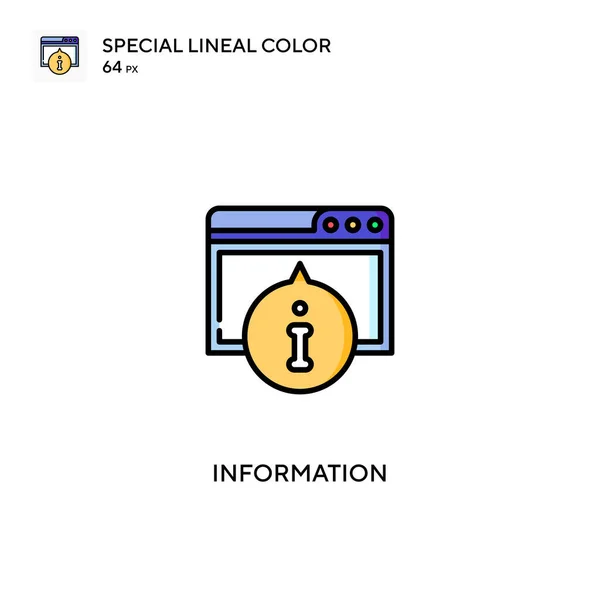 Informação Ícone Vetorial Cor Linear Especial Ícones Informação Para Seu —  Vetores de Stock