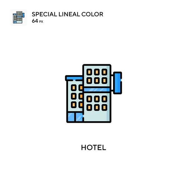 Hotel Especial Icono Vector Color Lineal Iconos Hotel Para Proyecto — Vector de stock