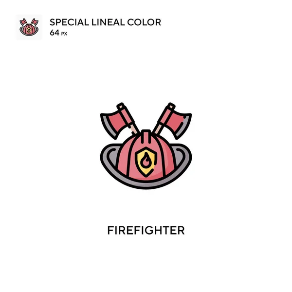 Bombero Icono Vector Color Lineal Especial Iconos Bomberos Para Proyecto — Vector de stock