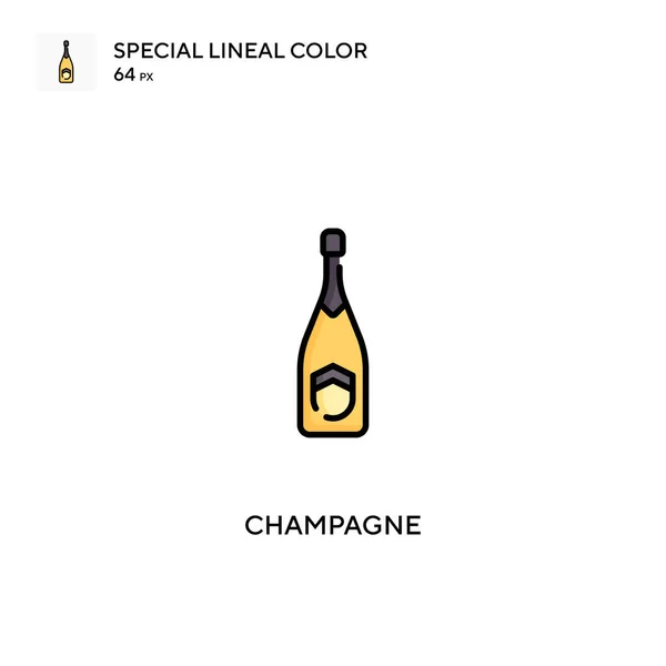 Champagne Icono Especial Vector Color Lineal Iconos Champán Para Proyecto — Vector de stock