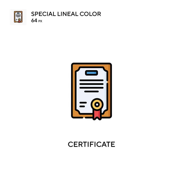 Certificaat Speciale Lijnkleur Vector Icoon Certificaatpictogrammen Voor Bedrijfsproject — Stockvector