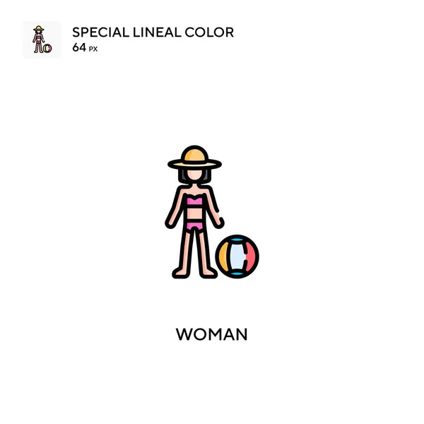 Woman Special Lineal Color Vector Icon Woman Icons Your Business — Stock Vector