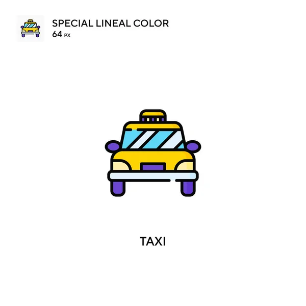 出租车专用线型彩色矢量图标 的士图标为您的商业项目 — 图库矢量图片
